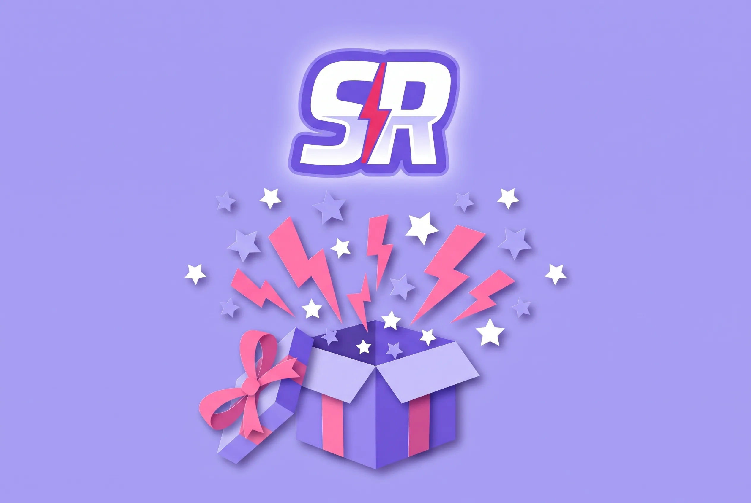 Pacco regalo e fulmini Spinrollz in carta color lavanda